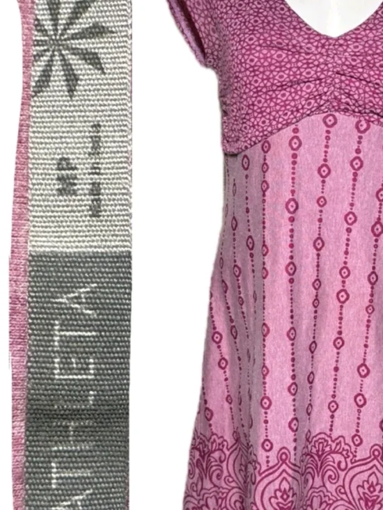 Athleta Pink Patterned V-Neck Midi Dress - Picture 2 of 3